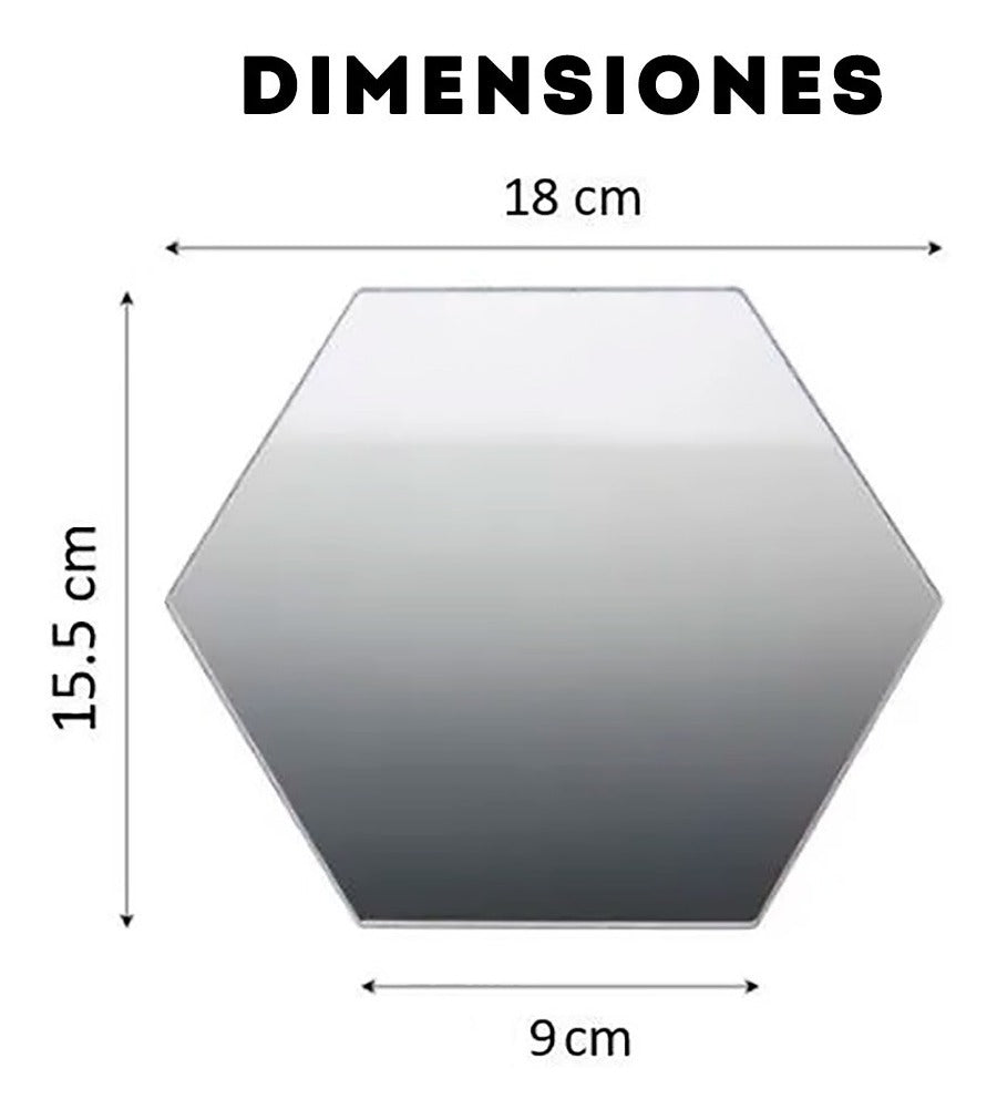 Espejos Decorativos Hexagonales X 6 unidades